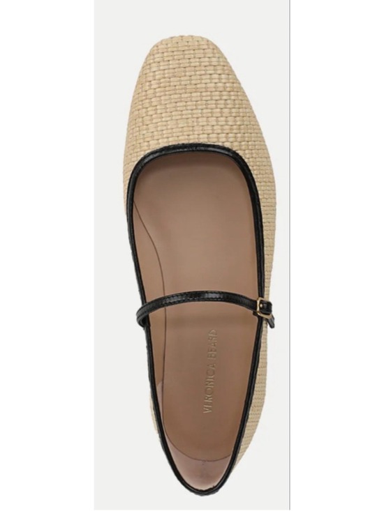 VERONICA BEARD Shoes - Veronica Beard Ellie Raffia Mary Jane Ballerina Flats 9.5 Beige